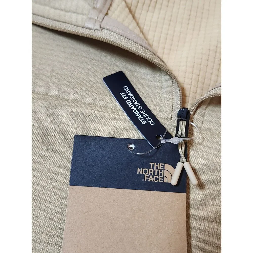 The North Face Men’s XXL Khaki Stone Trail Grid Quarter‑Zip Fleece
